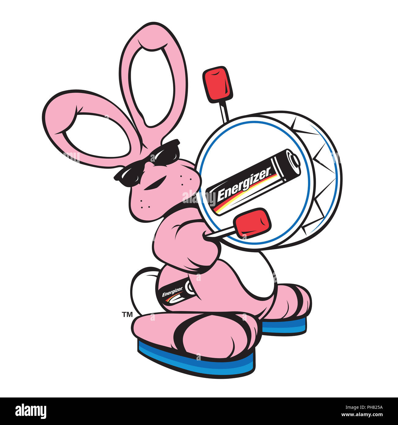 energizer pink bunny battery illustration Stock Photo