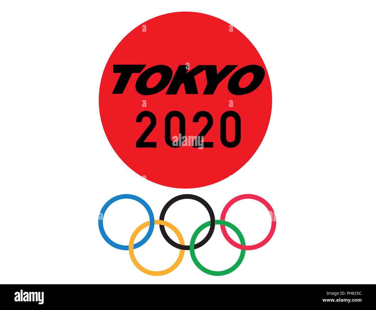 flag  japan illustration  tokyo games summer  olympics 2020 Stock Photo