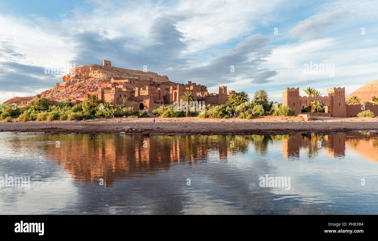 Fortified village, residences of the Kasbah Ait Benhaddou, High Atlas, Ksar Ait Benhaddou, Ouarzazate Province Stock Photo