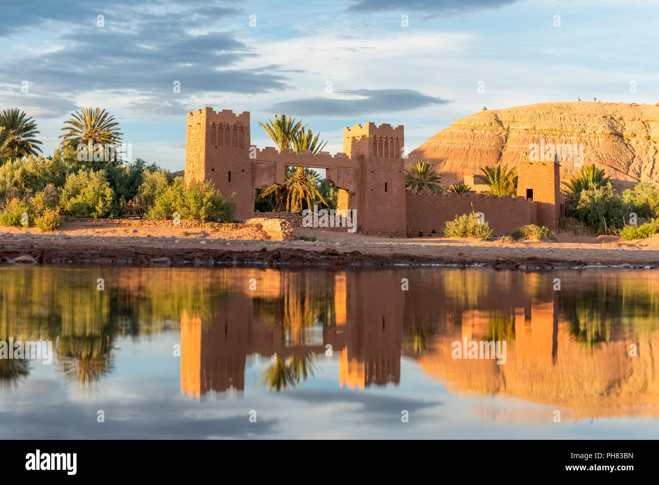 Gate of the Kasbah Ait Benhaddou, High Atlas, Ksar Ait Benhaddou, Ouarzazate Province, Souss-Massa-Draâ, Morocco Stock Photo