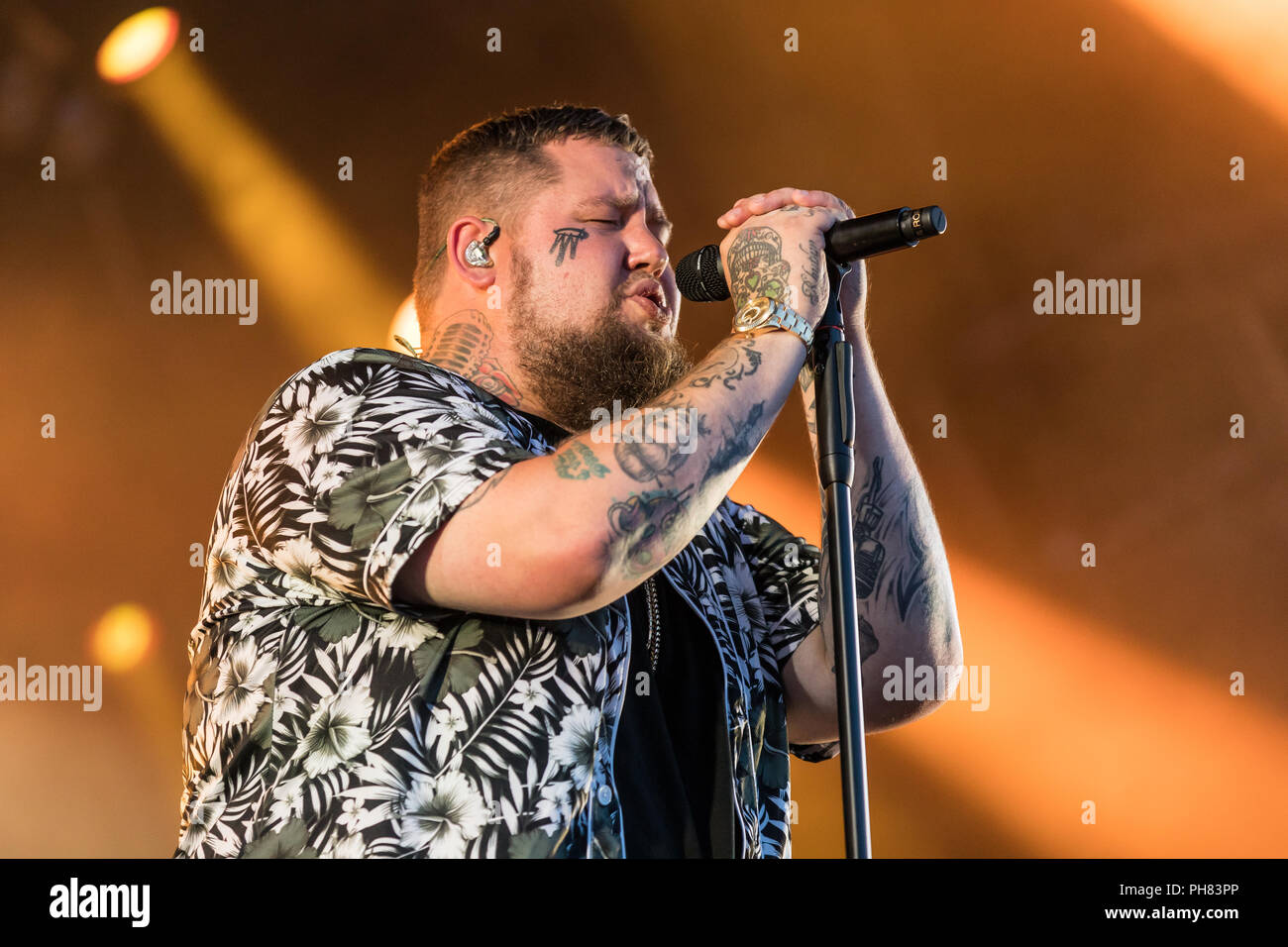 The British blues and soul singer Rag 'n' Bone Man live at the 28th Heitere Open Air in Zofingen, Aargau, Switzerland Stock Photo