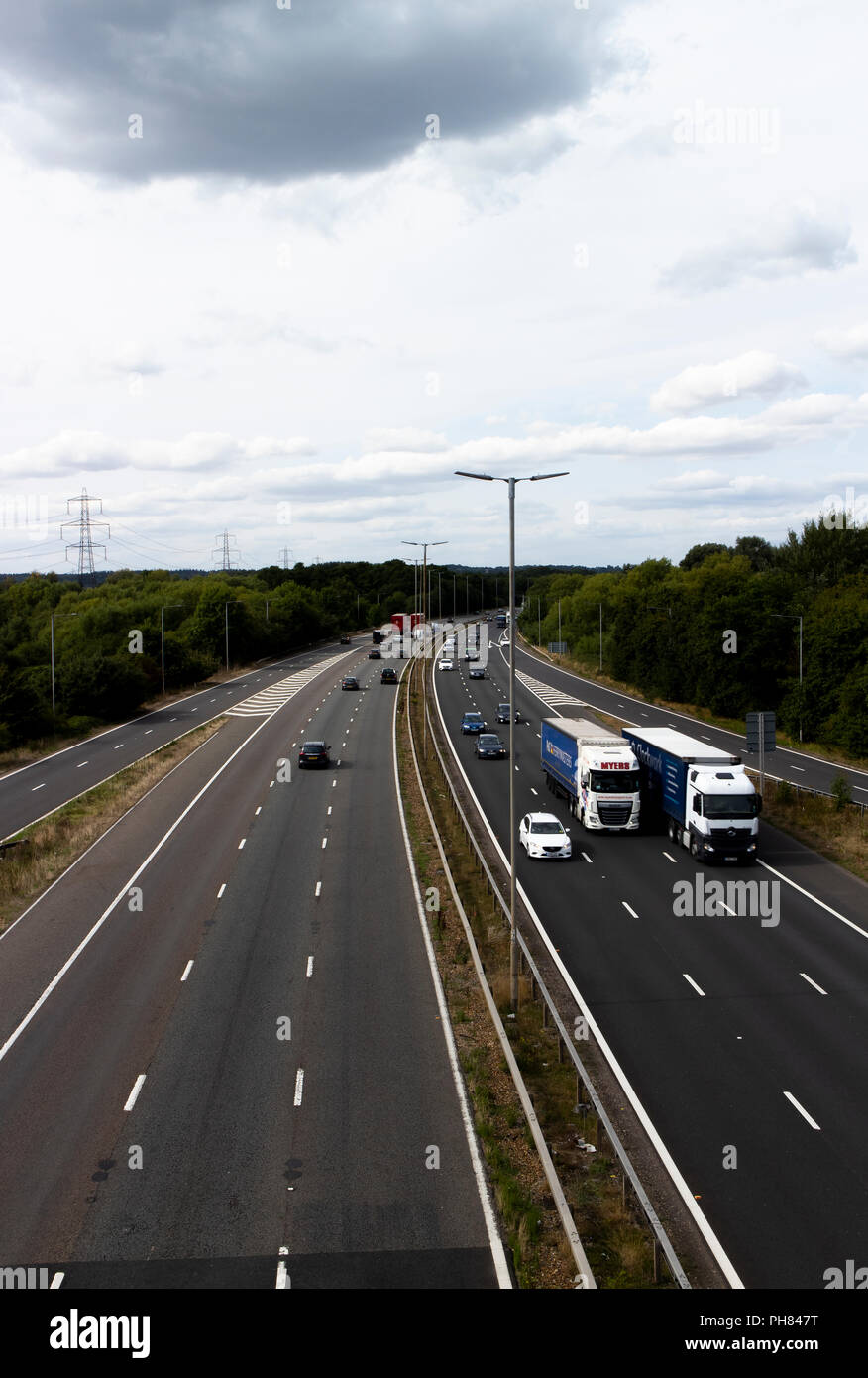 M4 motorway at junction 12, road run between London and Wales and is the busiest in Europe and known as the m4 corridor Stock Photo