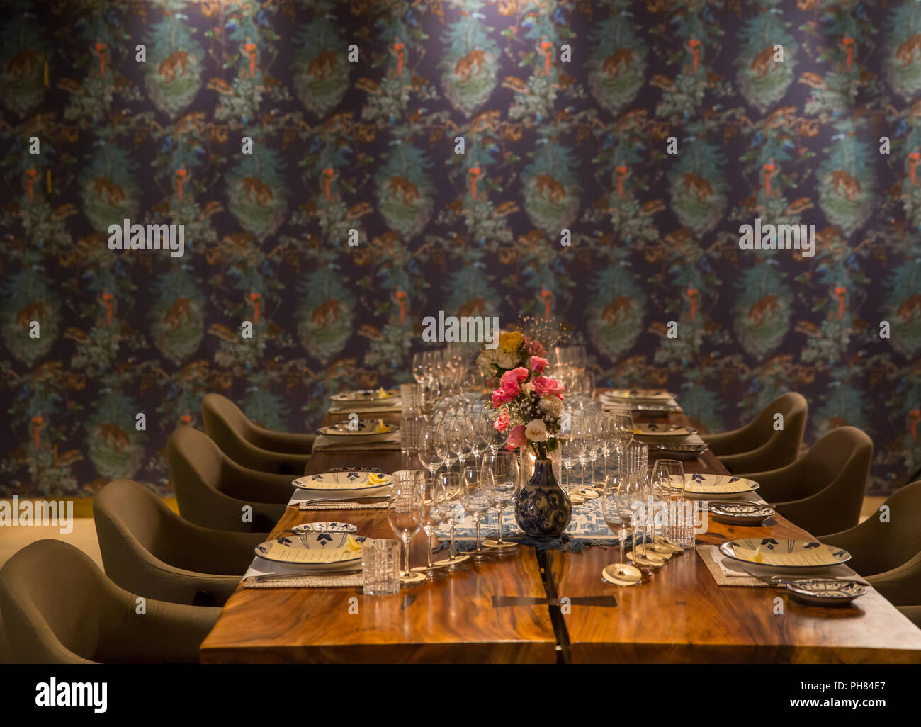 Elegant Table Set Up For Dinner Special Event Party Or