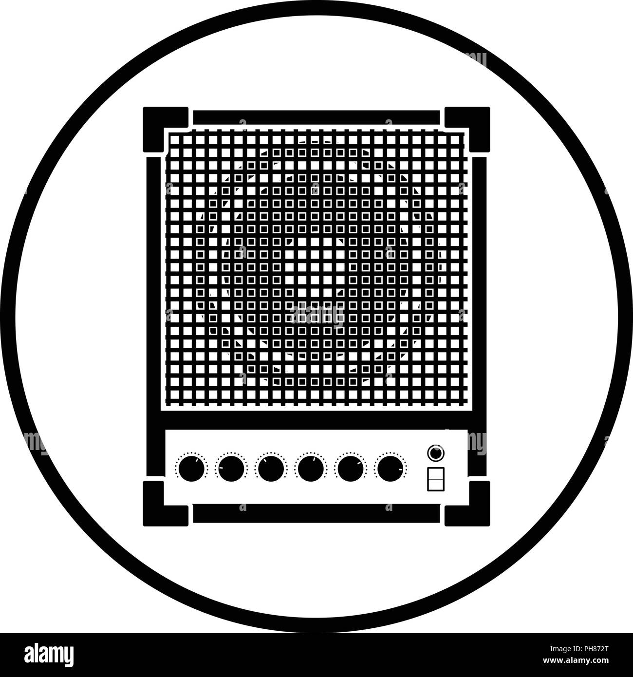 Audio monitor icon. Thin circle design. Vector illustration Stock ...