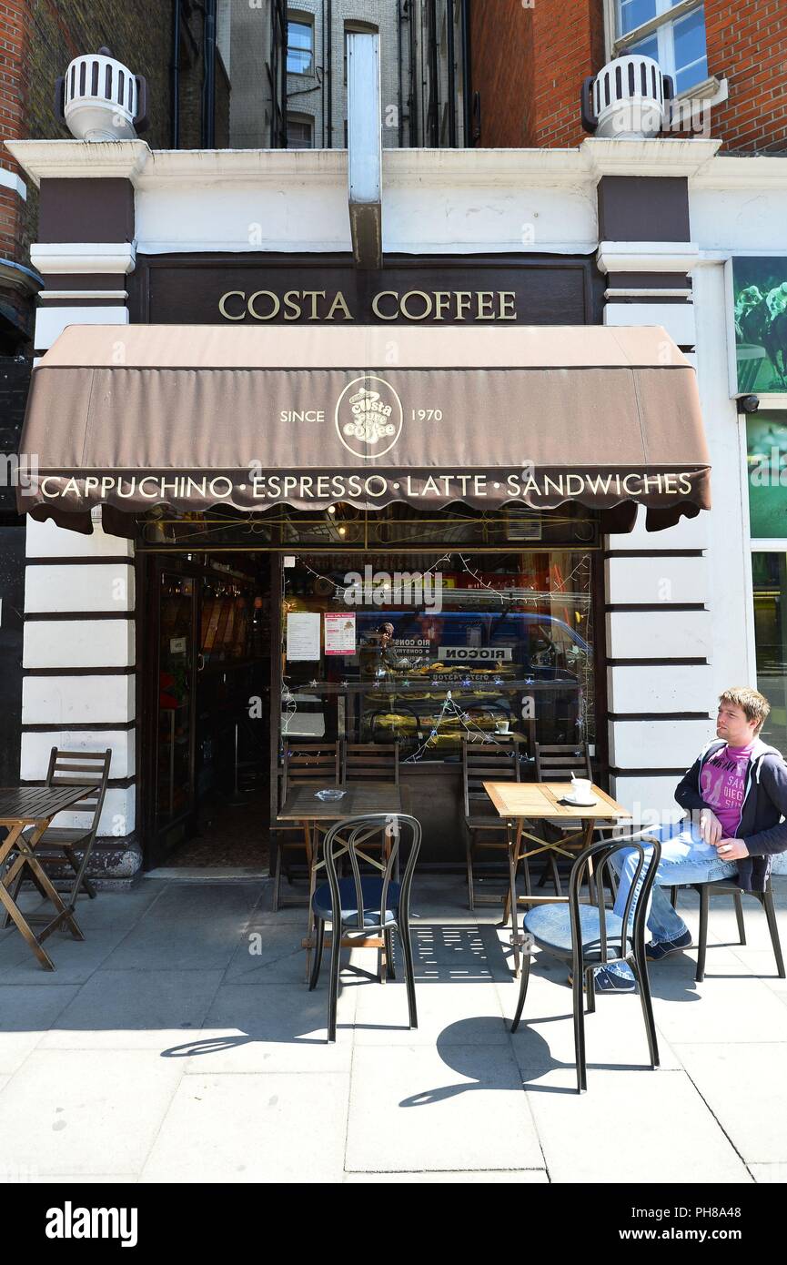 File photo dated 30/4/2013 of the original Costa Coffee shop in London's Vauxhall Bridge Road, which was opened in 1978 by brothers Sergio and Bruno Costa and is now closed. Whitbread has struck a deal to sell the Costa Coffee chain to Coca-Cola for £3.9 billion. Stock Photo