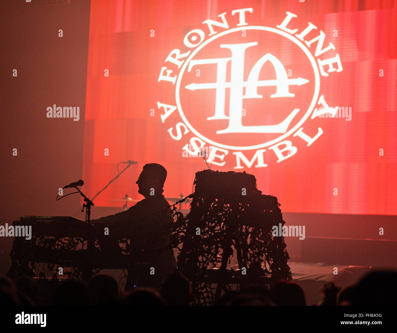 Rhys Fulber, keyboardist of Canadian electroindustrial music band Front Line Assembly, performs