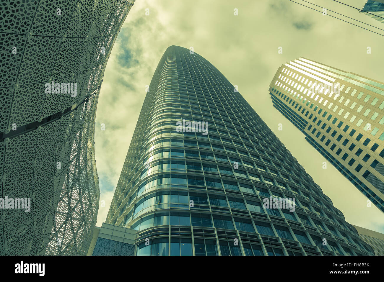 San Francisco high rises at Financial District, presented in split tone ...