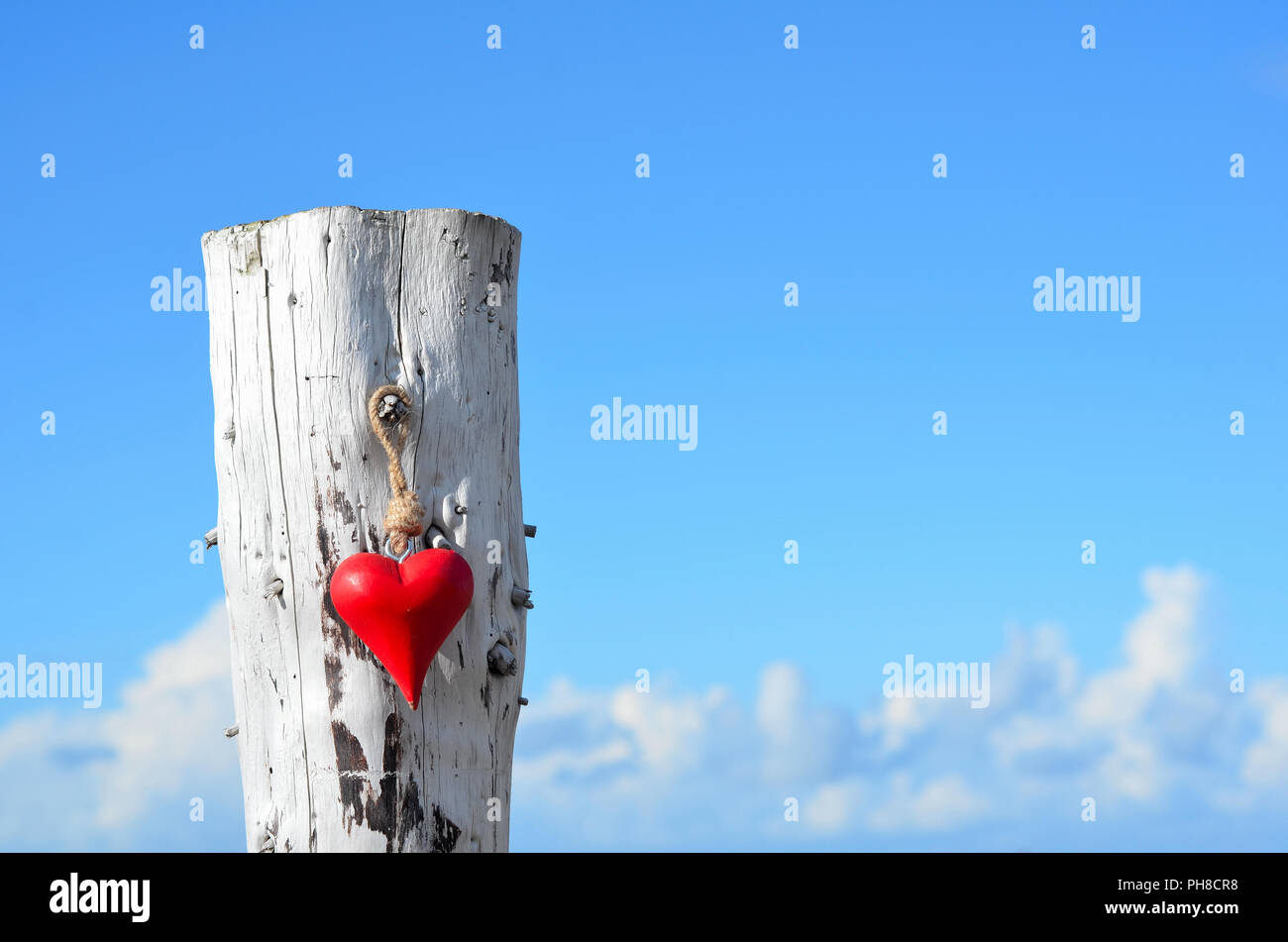 A heart on the beach wood Stock Photo