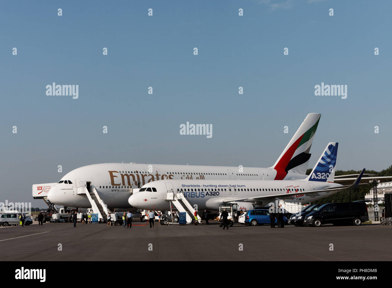 Airbus A380 and A320 Stock Photo - Alamy