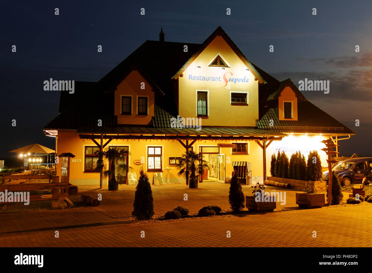 Sea Pearl Restaurant In Sea Park Auenhain Stock Photo Alamy