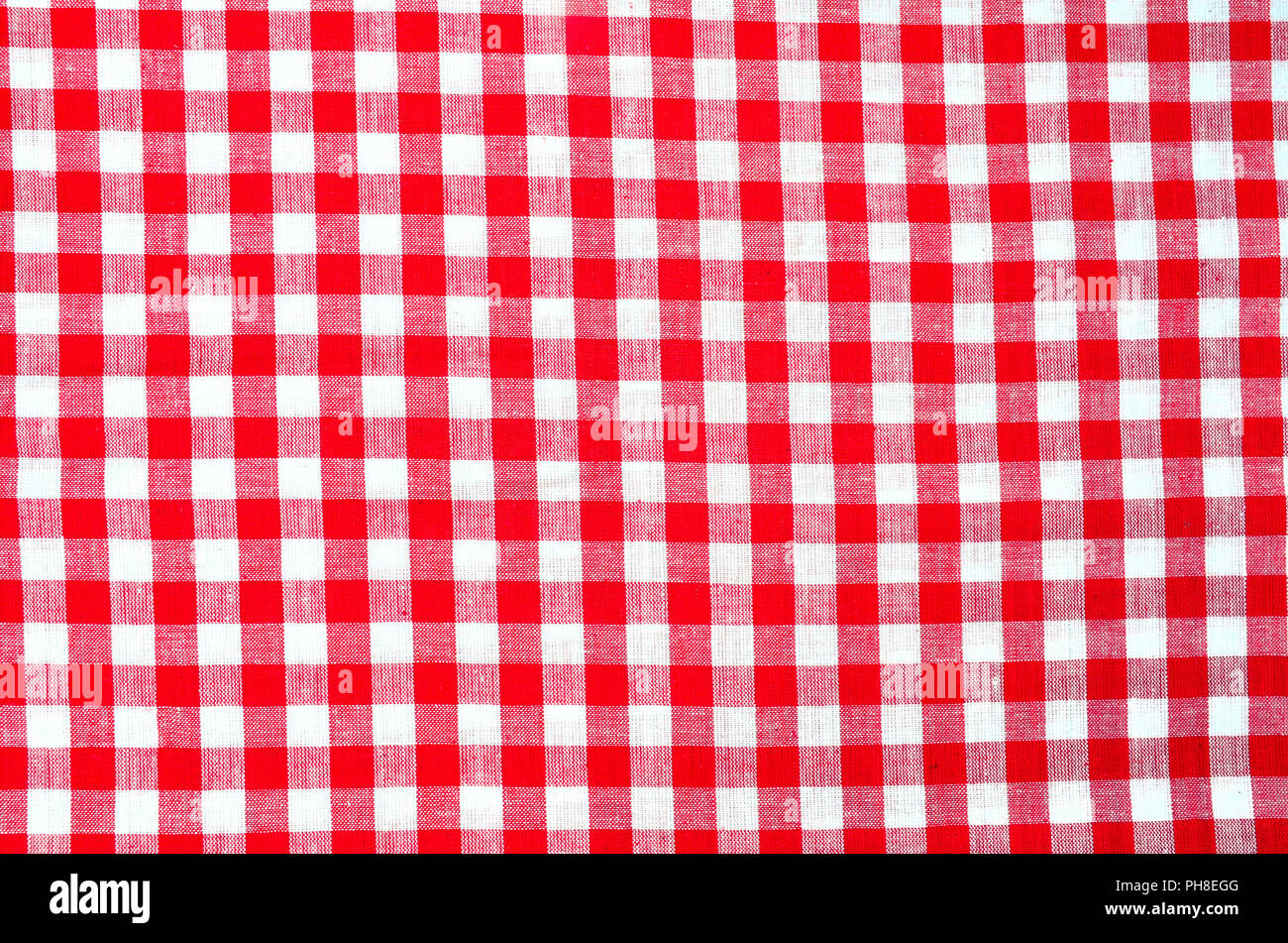 red plaid fabric as background Stock Photo