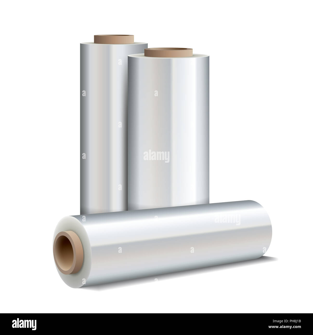 Roll of wrapping plastic stretch film Stock Photo