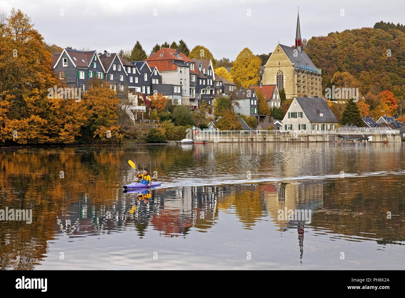Beyenburger reservoir, autumn, Wuppertal Stock Photo