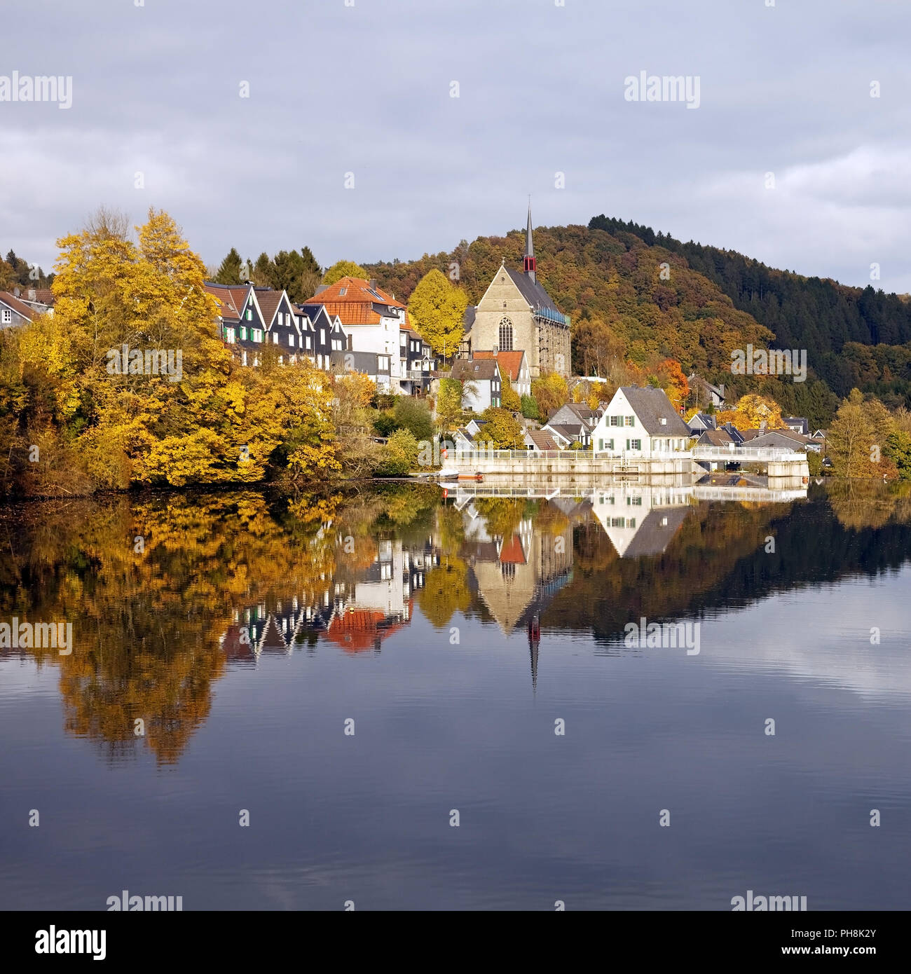 Beyenburger reservoir, autumn, Wuppertal Stock Photo