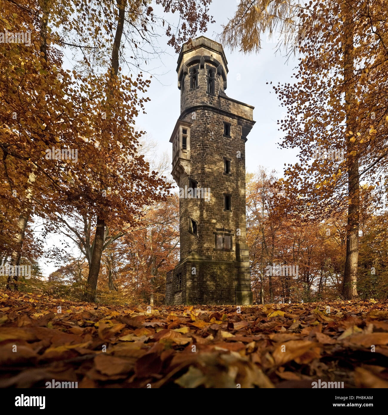 Von-der-Heydt-Turm, autumn, Wuppertal Stock Photo