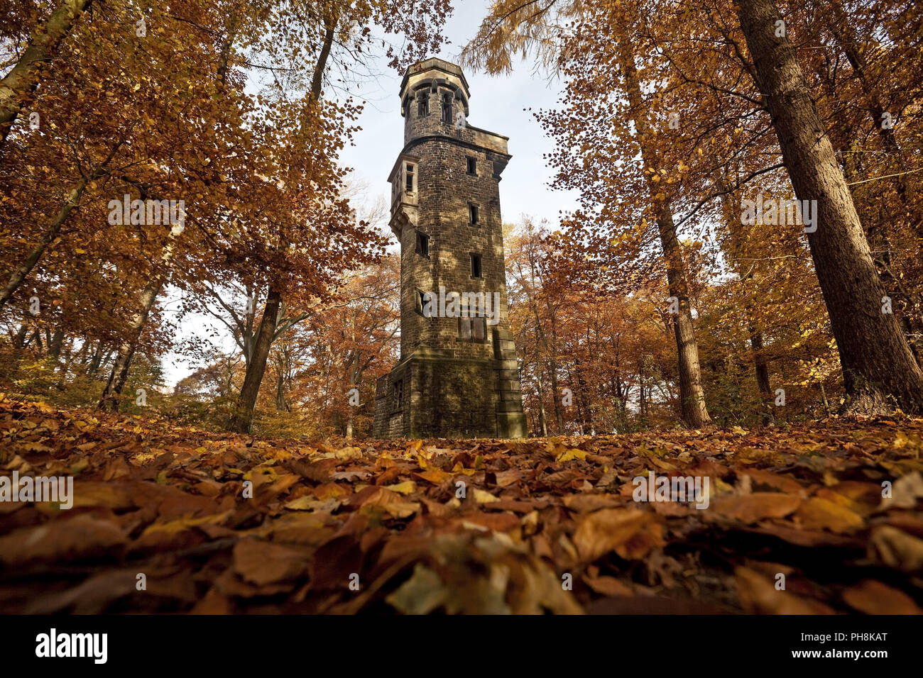 Von-der-Heydt-Turm, autumn, Wuppertal Stock Photo