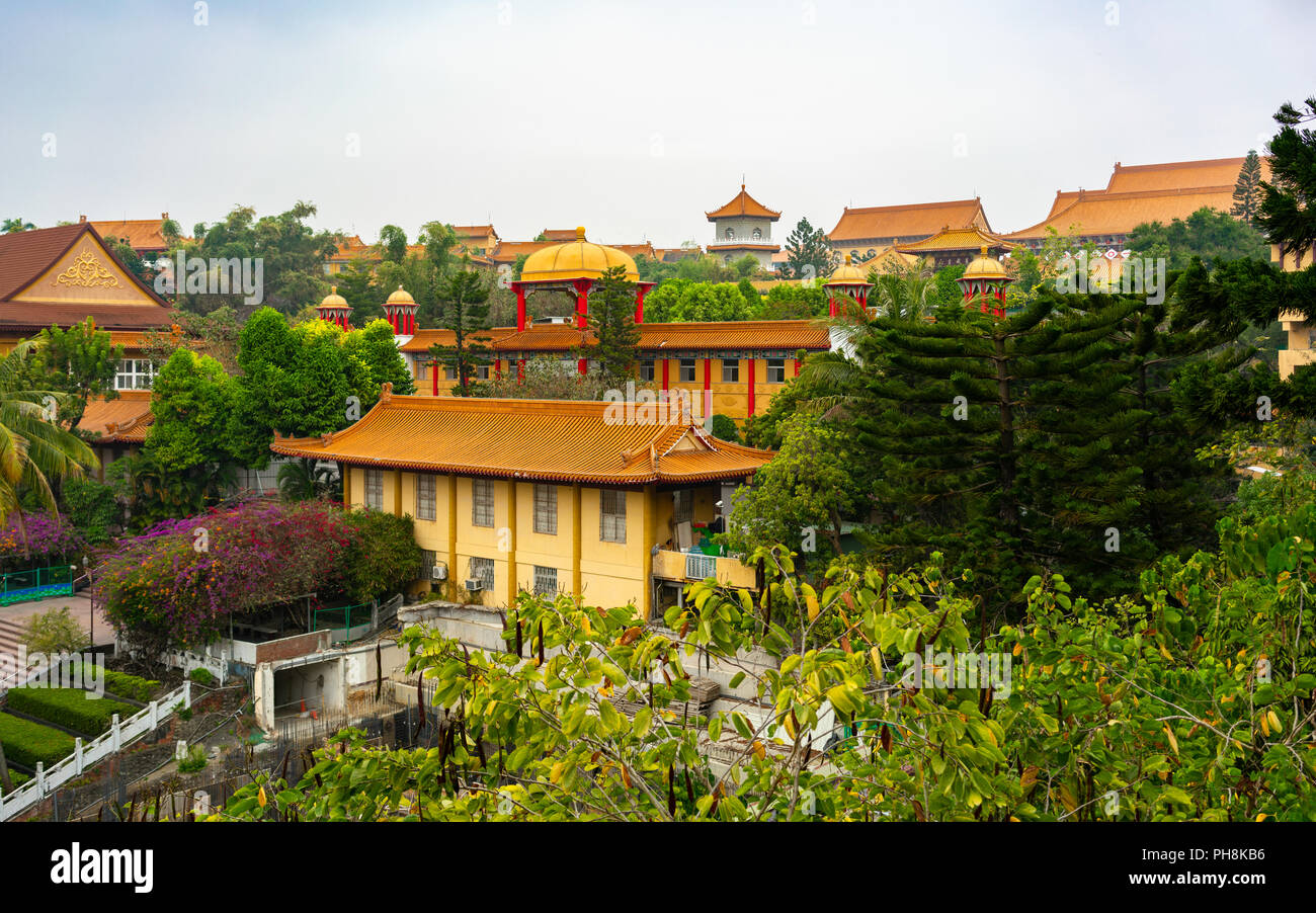 Aerial view of Sangha Fo Guang Shan Monastery in Kaohsiung Taiwan Stock Photo