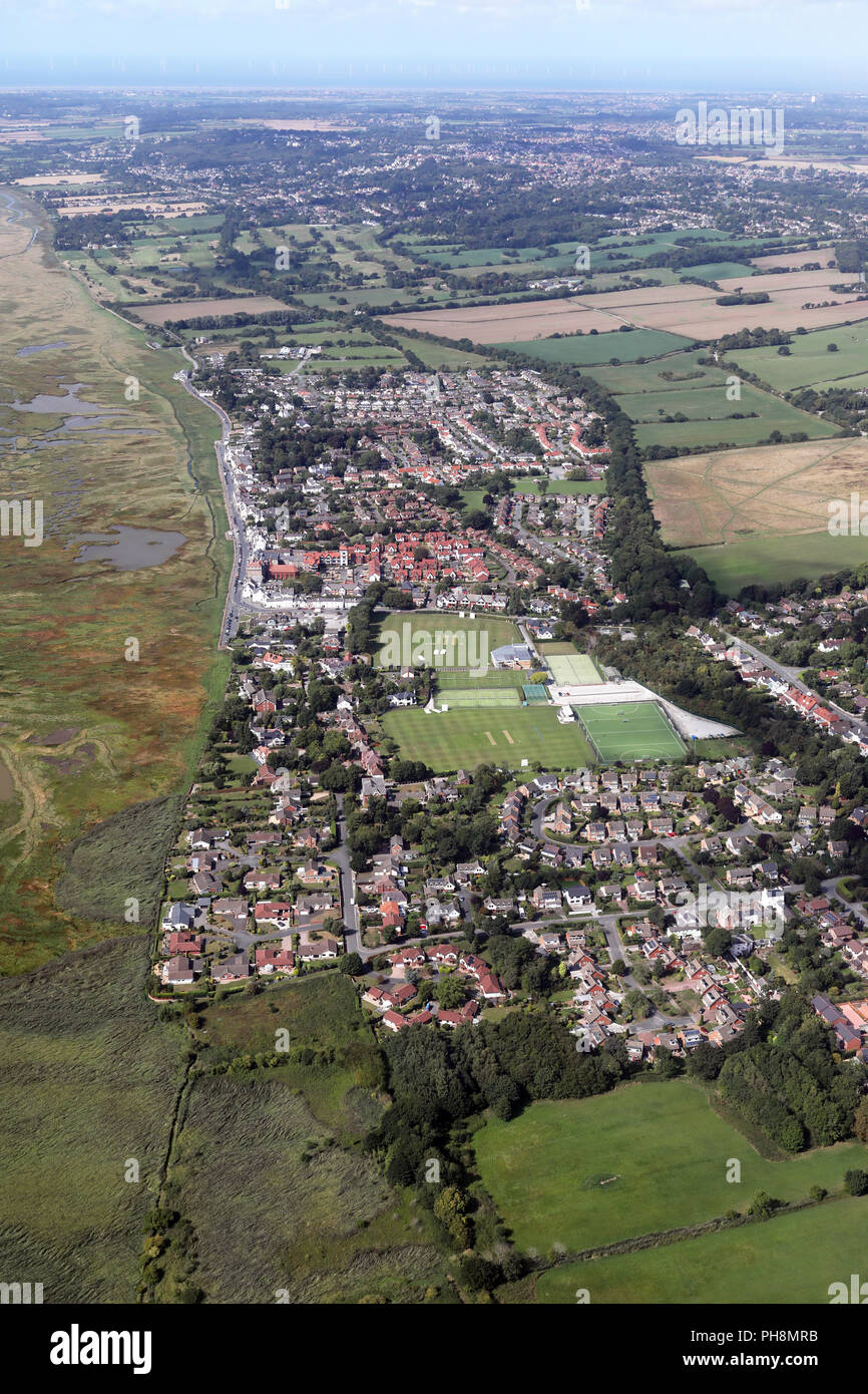 aerial view of Neston village, on the Wirral, Cheshire Stock Photo
