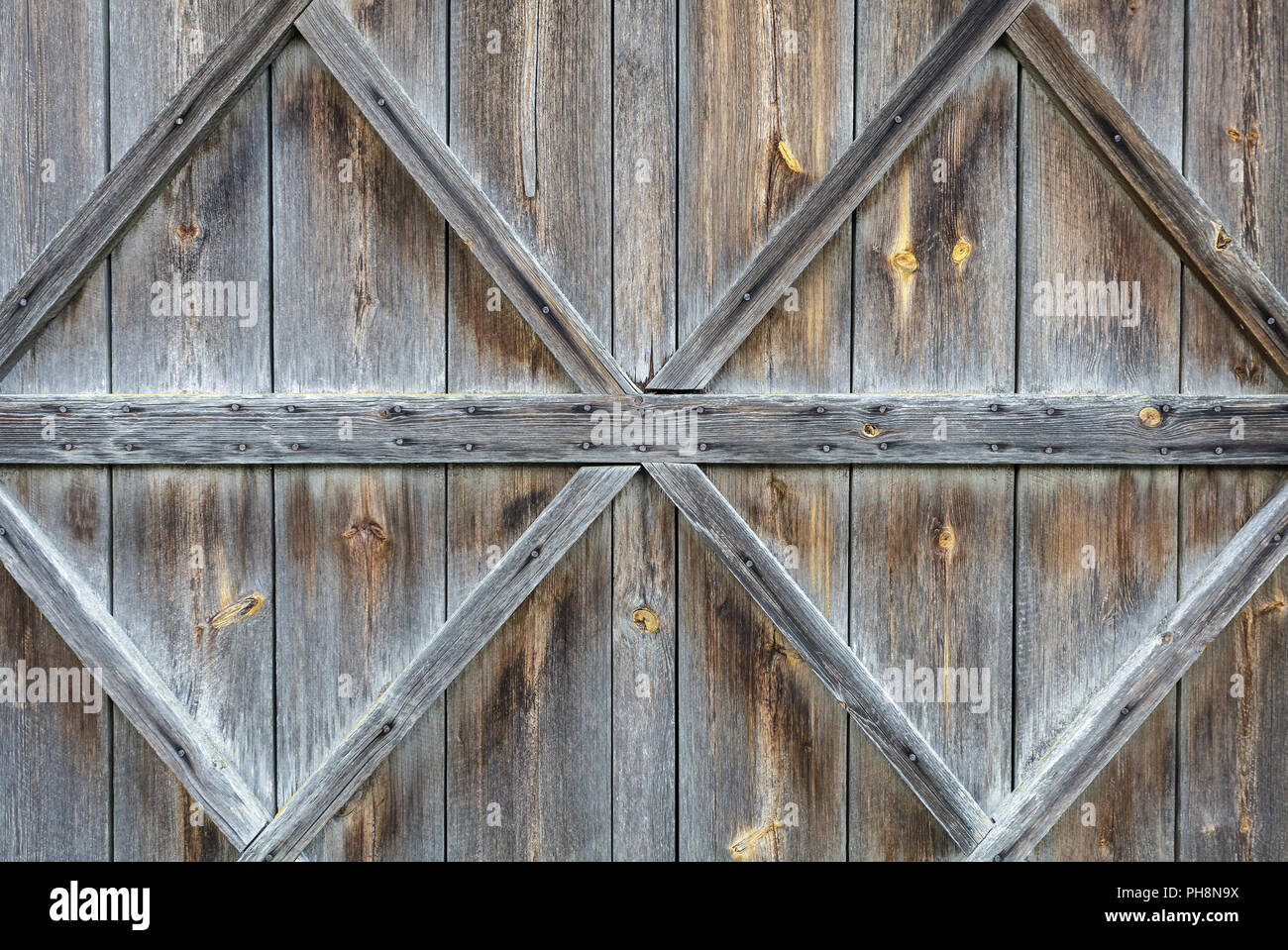 Old wooden door background Stock Photo