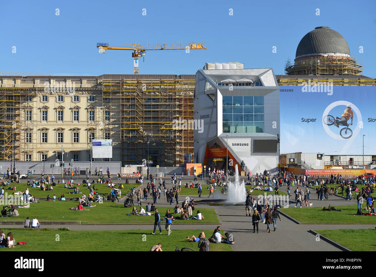 Baustelle, Humboldtforum, Schlossplatz, Unter den Linden, Mitte, Berlin, Deutschland Stock Photo