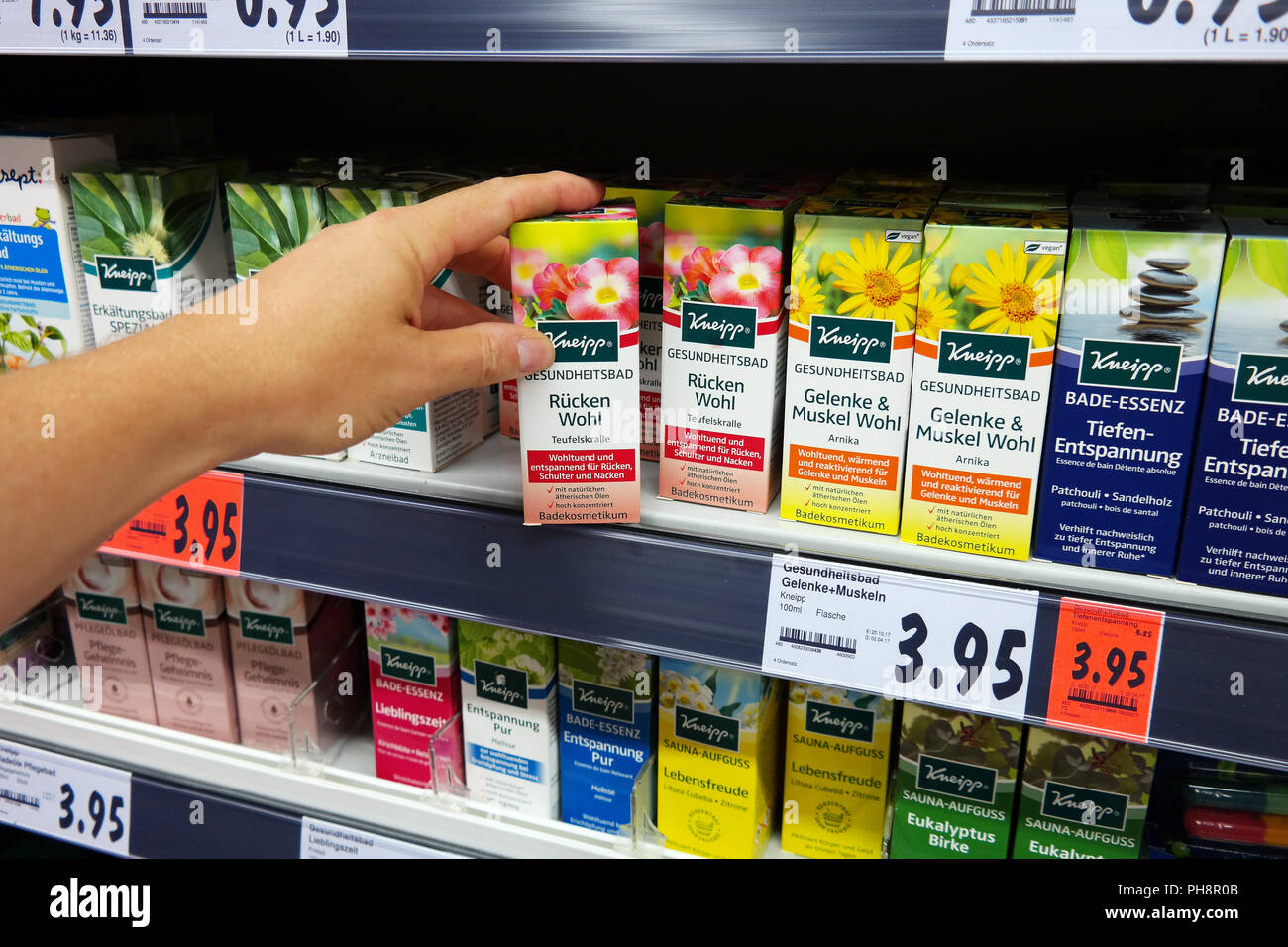 Kneipp naturopathic products in a Kaufland supermarket Stock Photo