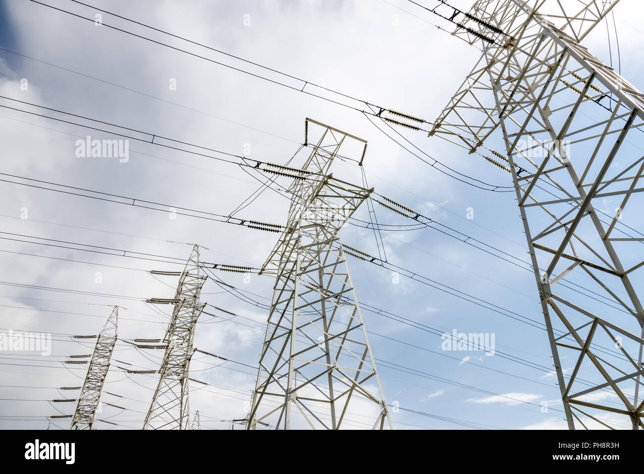 high voltage transmission line Stock Photo Alamy