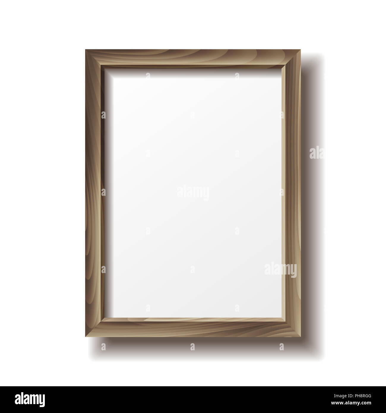 Wooden rectangular photo frame Stock Photo - Alamy