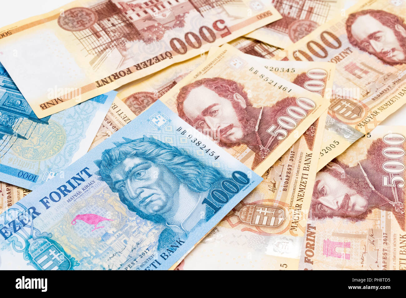 Hungarian hungary money forint bill 1000 5000 Stock Photo Alamy