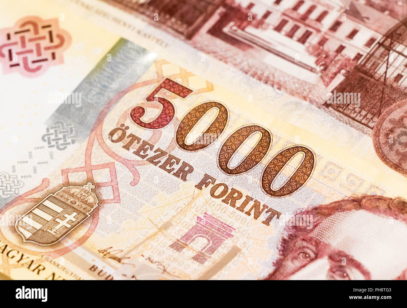 Hungarian hungary money forint bill 1000 5000 Stock Photo Alamy