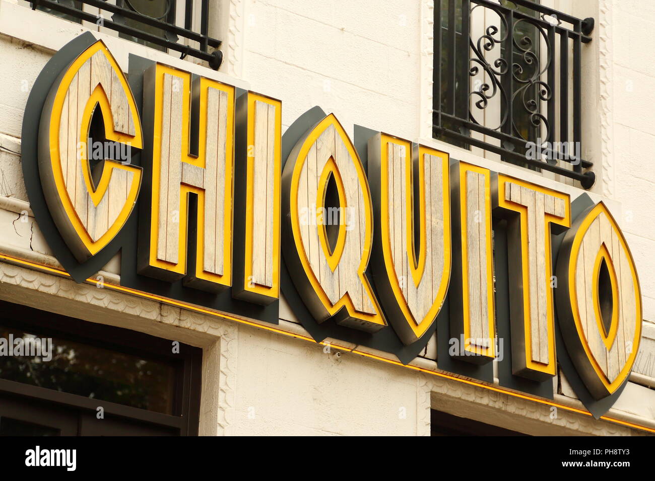 Chiquito sign at Leicester Square, London, UK Stock Photo