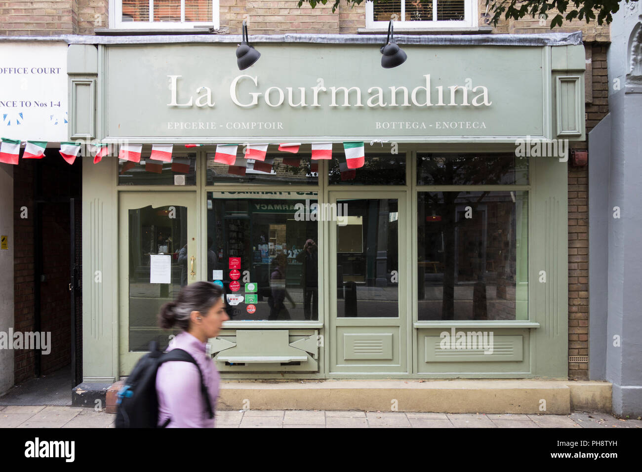 A closed La Gourmandina on Lamb's Conduit Street, London, UK Stock Photo