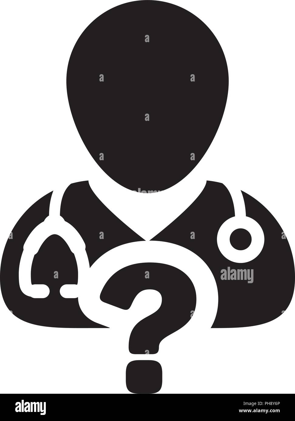 Online doctor consultation icon vector male person profile avatar with ...