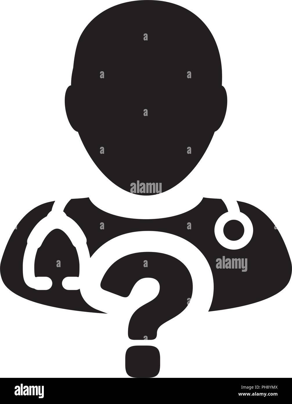 Online doctor consultation icon vector male person profile avatar with ...