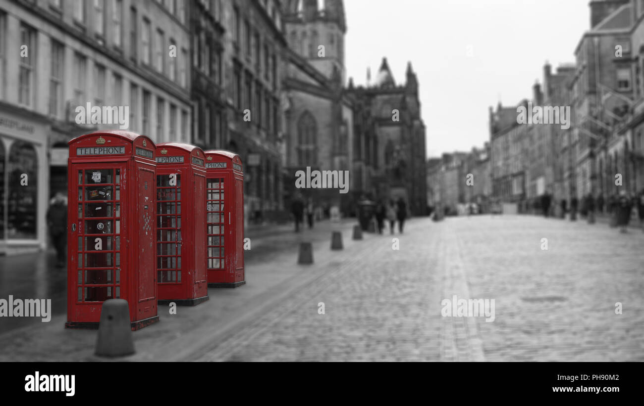 British Phone Booth in Edinburgh, Scotland Stock Photo Alamy