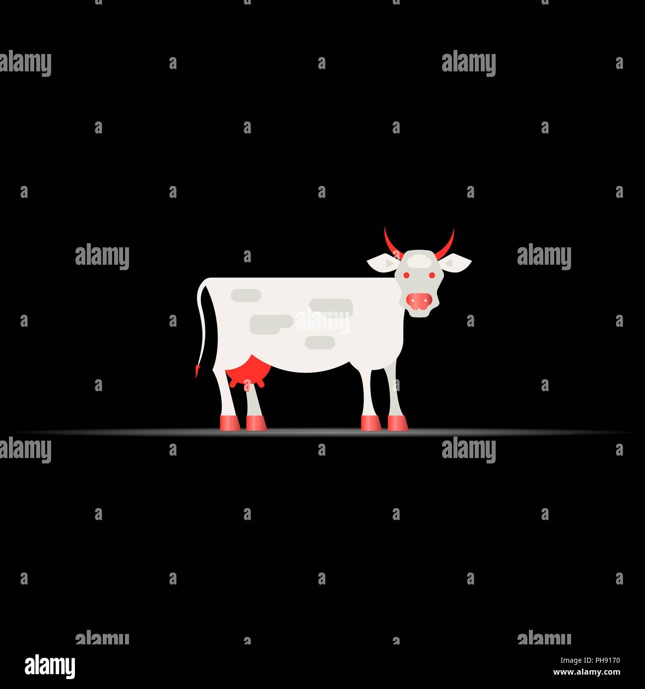 Cow, Livestock. Economic Geography 3d Vector Icon, Map Navigation ...