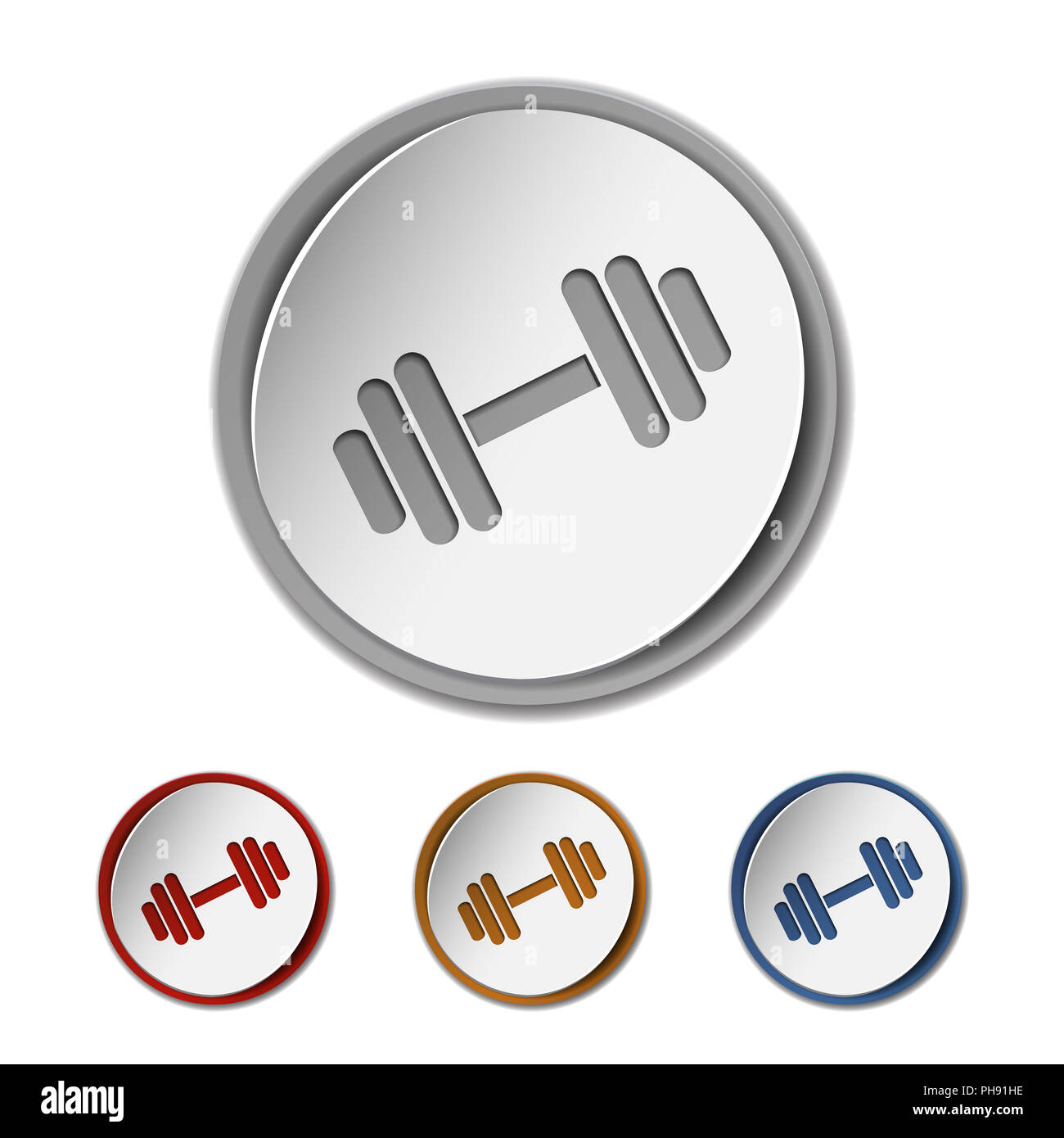 Dumbbell vector icon Stock Photo Alamy