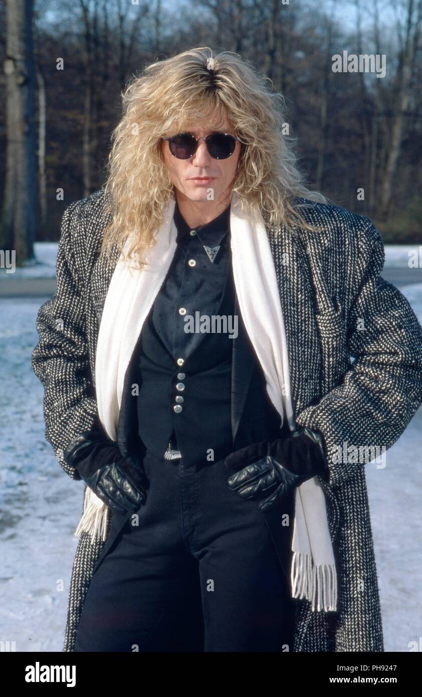 David Coverdale, britischer Hardrocksänger, bei einem Besuch in München, Deutschland 1989. British hardrock singer David Coverdale visiting Munich, Ge Stock Photo