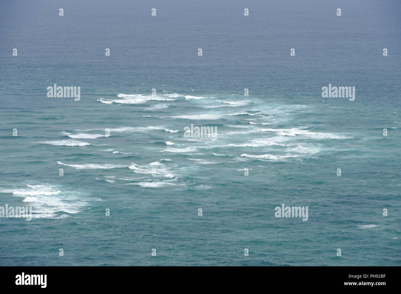 Pacific Ocean and Tasman Sea at Cape Reinga Stock Photo