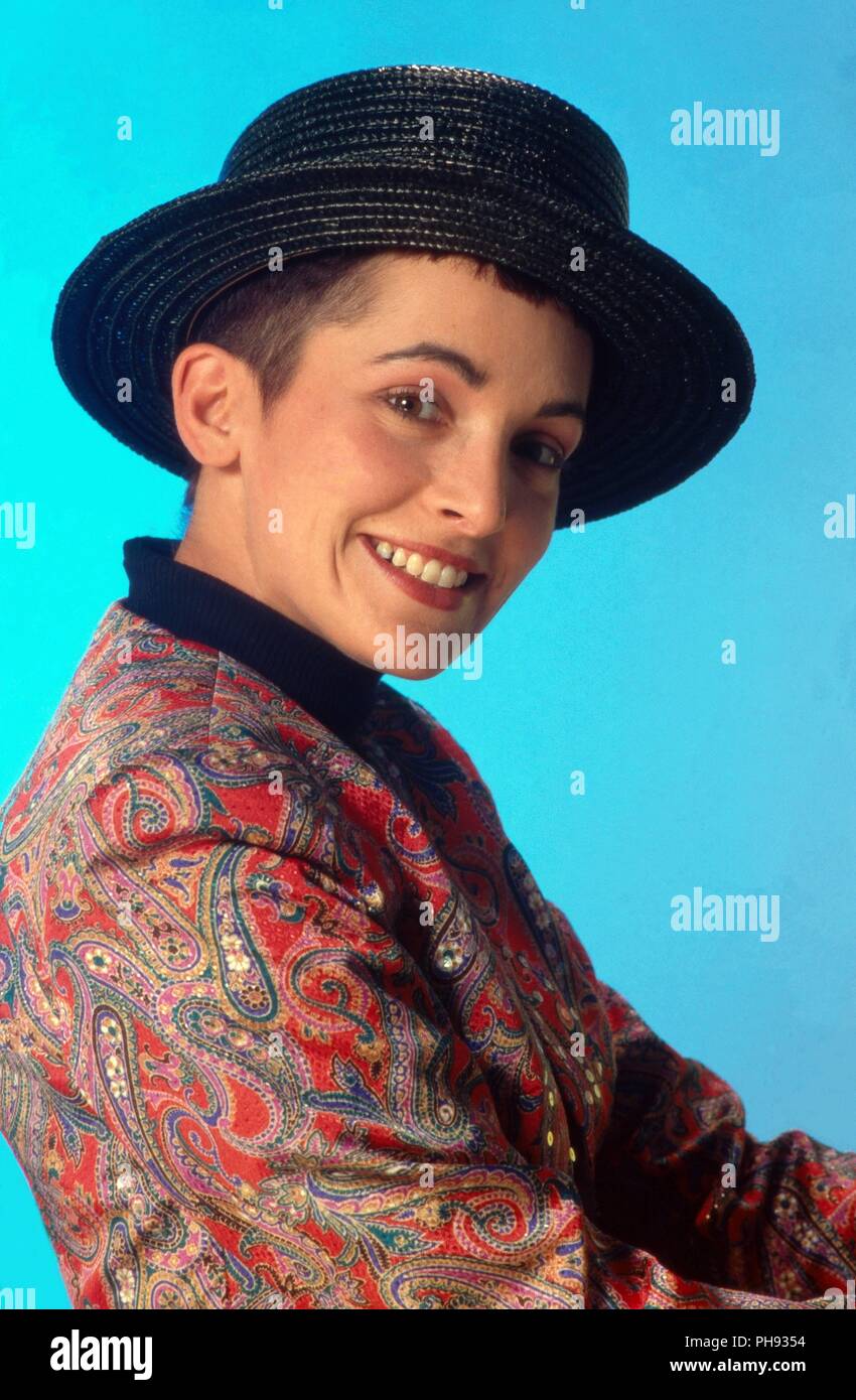 Jane Wiedlin, amerikanische Popmusikerin, in München, Deutschland 1988