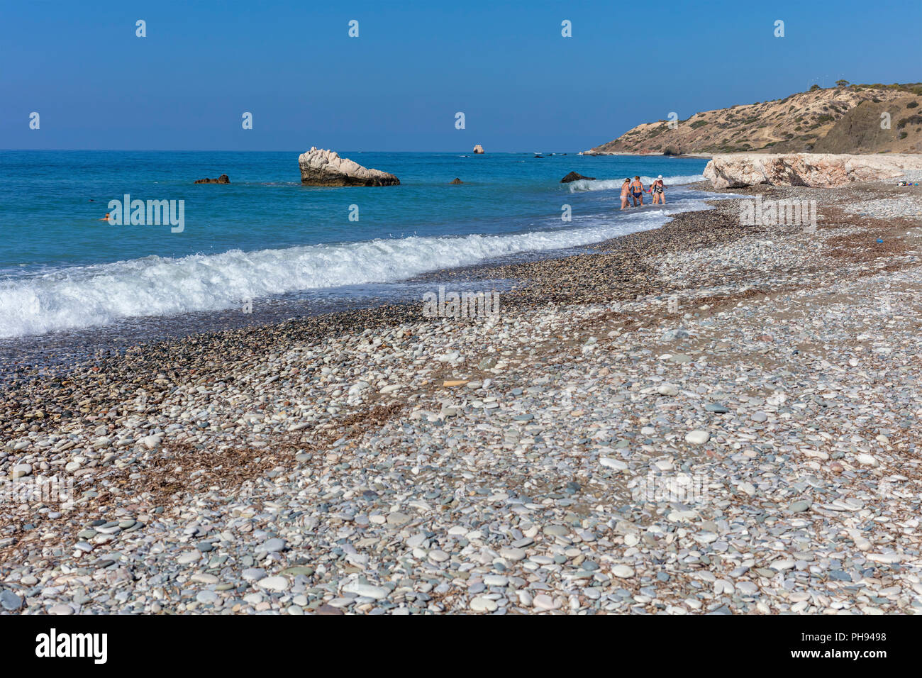 Petra tou Romiou (Rock of the Greek, Aphrodite's Rock), Cyprus Stock ...