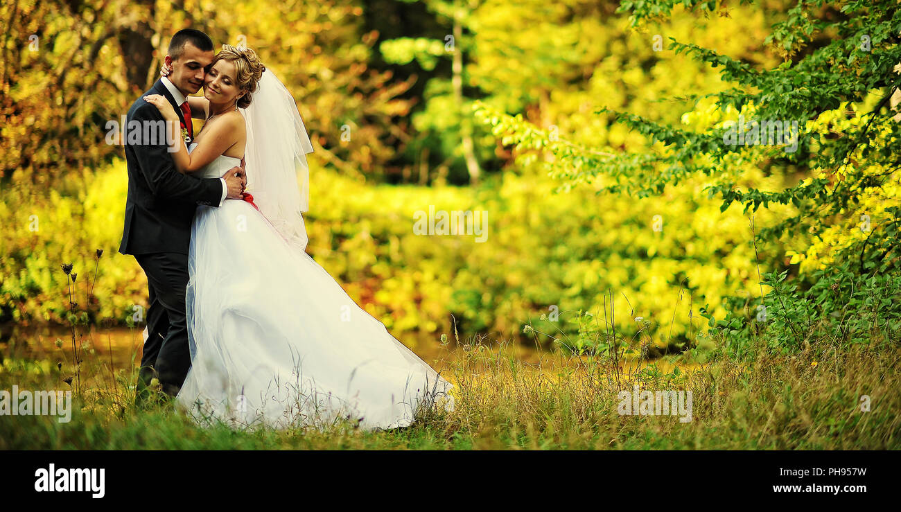 Young wedding couple kissing hi-res stock photography and images - Alamy