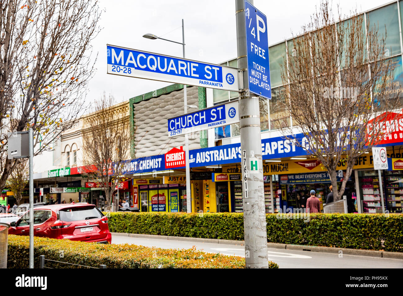 Parramatta, church street and macquarie street in Parramatta city