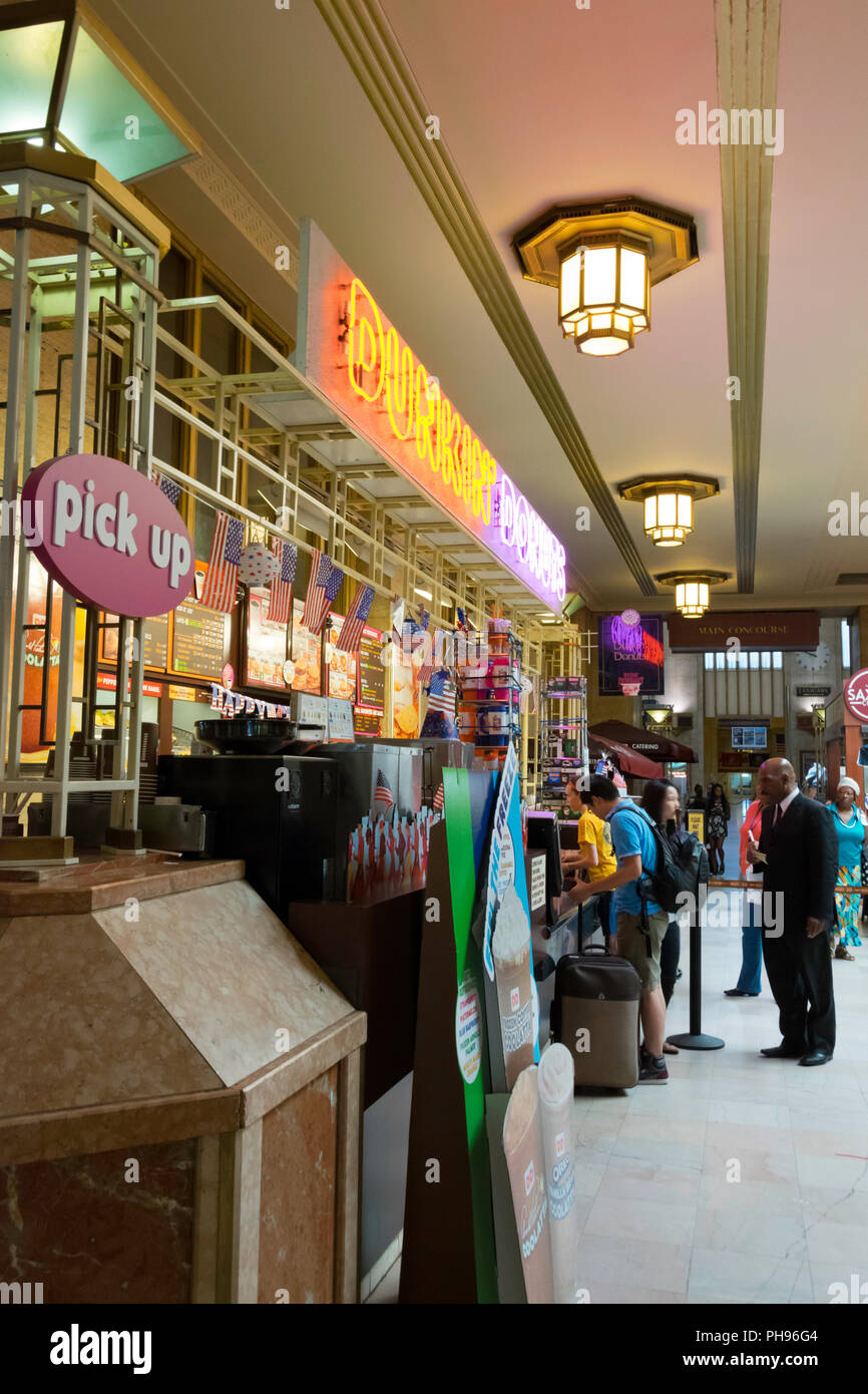 Dunkin Donuts Fast Food Restaurant At The Train Station