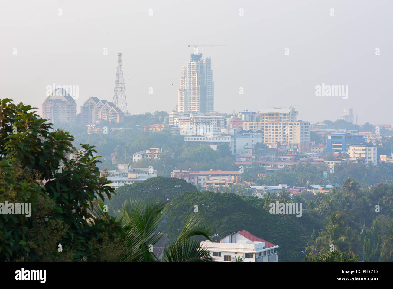 Mangalore, India - July 8, 2018 - Fast growing city in the south of India which is relatively green and peaceful compared to the rest of India Stock Photo