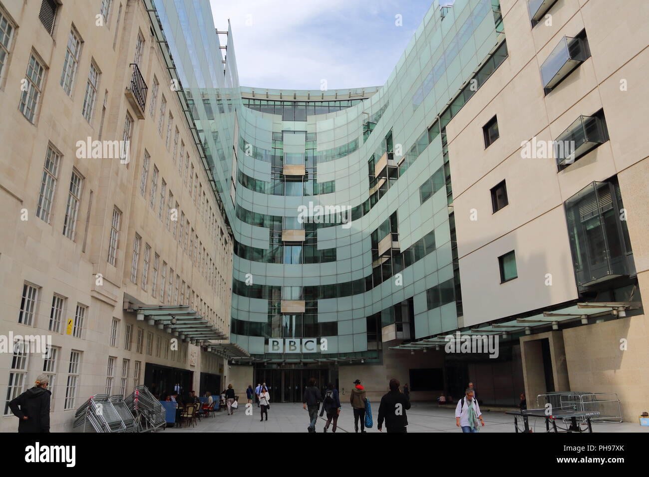 Entrance to the BBC Broadcasting House in London, UK Stock Photo