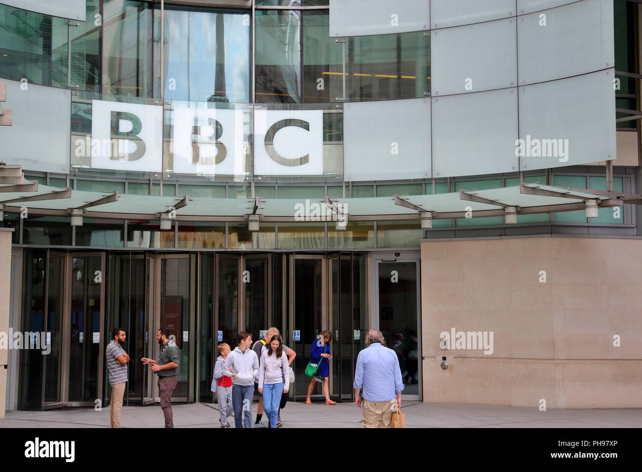 Entrance to the BBC Broadcasting House in London, UK Stock Photo
