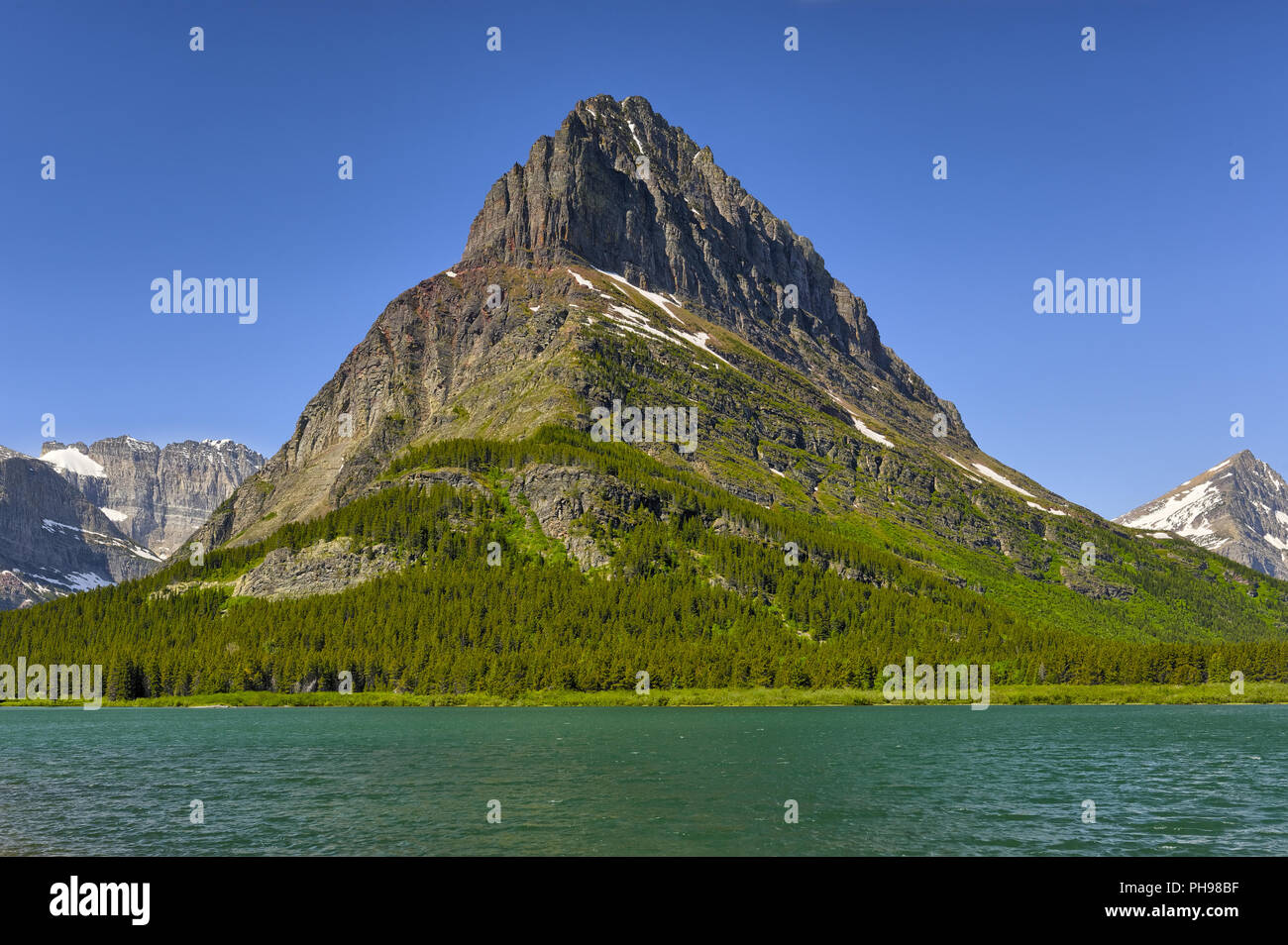 Clements Mountain and Hidden Lake Stock Photo