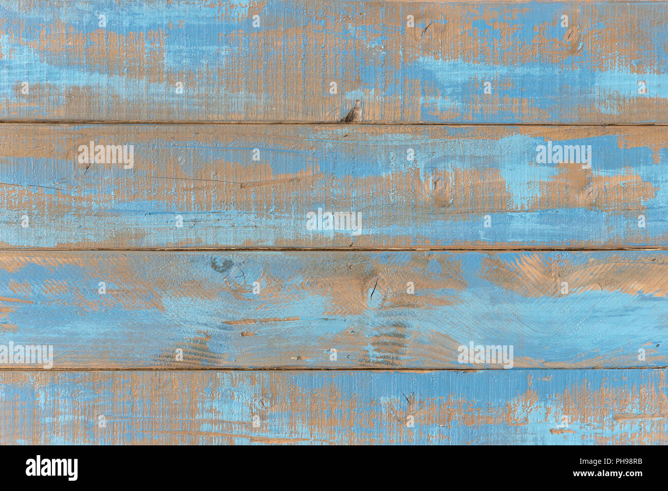 Old weathered blue wooden shelves Stock Photo