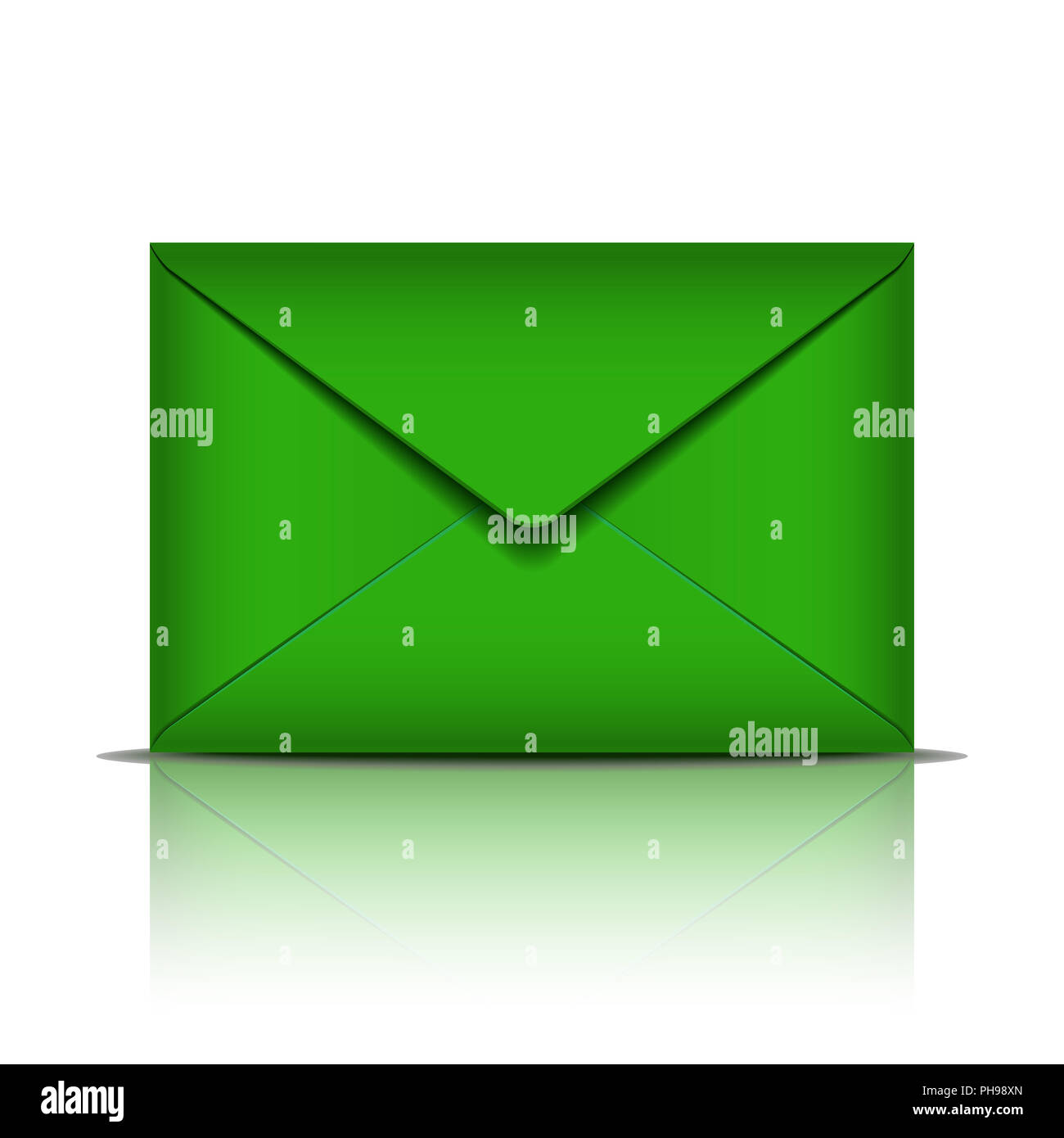 Green envelope isolated on white background Stock Photo Alamy