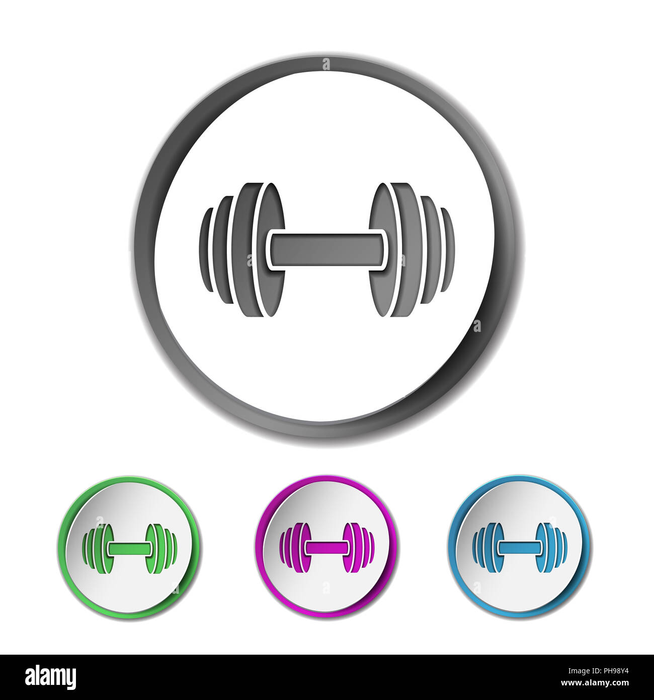 Dumbbell vector icon Stock Photo Alamy